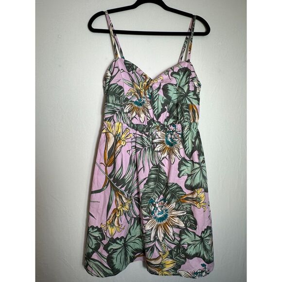 J Crew Printed poplin Cami Tropical Mini Dress Size Medium NWT - Picture 3 of 6